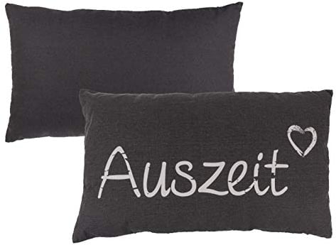 Verschiedene Kissen zur Auswahl/Wohnen/Wohndesign/Zuhause, Anzahl:1er Einzel, Kissen Motiv:Auszeit grau