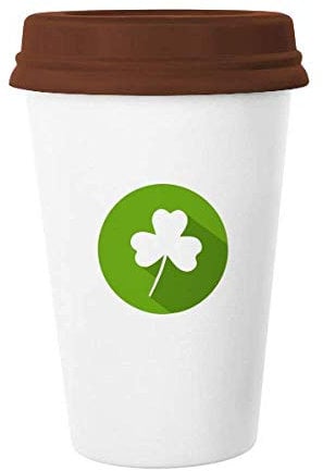 Clover Irish National Day Green Mug Coffee Drinking Glass Pottery Ceramic Cup Lid