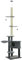 PawHut Árbol Rascador para Gatos de 220-265 cm Altura Ajustable al Techo con Plataformas Bolas de Juego Poste de Sisal Natural Gris Oscuro