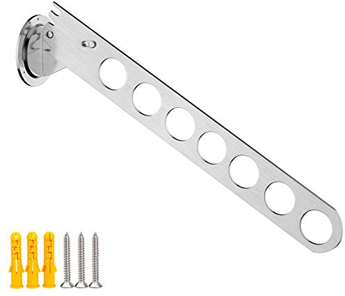 Wand Kleiderbügelhalter Klappbar, Kleiderständer Wandmontage, Verstellbar Kleider-Schrank Garderoben-Bügelhalter Platzsparende Kleiderlüfter Kleiderhalter Klapphaken Kleiderwandhaken Handtuchhalter