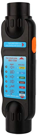 Outil de Testeur de Remorque à 7 Broches, Testeur de Connexion de Prise de Remorque Universelle 12V Outil de Diagnostic de Prise de Remorque (noir)