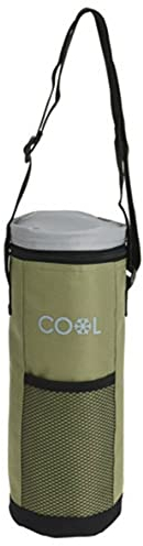 1.5 Litre Insulated Bottle Cool Bag Zipped Drinks Carrier Wine Cooler Picnic Bag (Green)