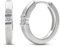 Creolen 585 Echtgold 13 mm - 2 Diamanten je 0.06 Ct - Weißgold Damen Ohrringe 14k - Schmuck mit Geschenkbox