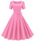 1950s Dresses for Women UK Vintage Elegant 1940s 50s Style Audrey Hepburn Rockabilly Short Sleeve Polka Dots A Line Swing Midi Skater Tea Dress Cocktail Party Evening Prom Gown Plus Size B#Pink S