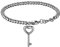 Flongo Couple Bracelet Lock with Key Bracelet Stainless Steel BFF Chains Friendship Bracelet for 2 Couples Bracelets Bangle for Men Women Gift