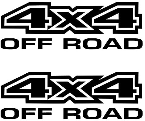 Adesivo 4x4 SUV Off Road - Confezione Kit Forme - 2 Pezzi - Auto Moto - Varie Dimensioni 5 10 15 20 25 30 cm - Made in Italy (15x5 cm, Nero)