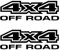 Adesivo 4x4 SUV Off Road - Confezione Kit Forme - 2 Pezzi - Auto Moto - Varie Dimensioni 5 10 15 20 25 30 cm - Made in Italy (15x5 cm, Nero)