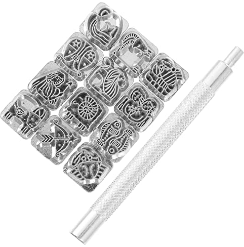 Angoily Stempel Buchstaben, Metallstempel Stahlstanzer Alphabet Buchstaben Zahlen Stempel-Set, Stahlstanzer Metall Leder Stanzwerkzeuge DIY Lederhandwerk Werkzeuge