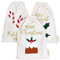 Papierdrachen 3 Geschenksäckchen zu Weihnachten - wunderschön bestickt und ideal zum nachhaltigen Verpacken von Weihnachtsgeschenken - Cremefarben bunt bestickt - 20x30 cm