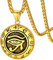 FaithHeart gold Horusauge Halskette für Herren Jungen Medaillon Auge von Horus Anhänger für Geburtstag Valentinstag