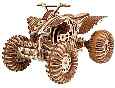 Wood Trick Quad Bike 3D Holzpuzzles zum Bauen für Erwachsene und Kinder – Fährt bis zu 30 Fuß – Holzmodellbausätze zum Bauen für Erwachsene – Modellbausätze für Erwachsene