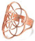 Amaxer Ring mit Blume des Lebens, Mandala, heilige Geometrie, Statement, ausgehöhlt, verstellbarer Bandring, Schmuck für Frauen, Edelstahl (Roségold)