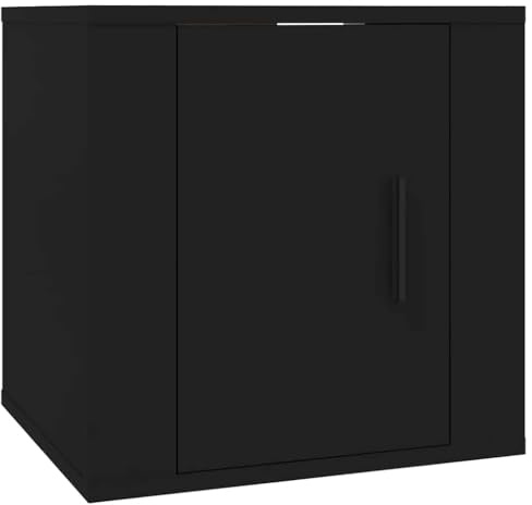 vidaXL Wall Mounted TV Cabinet - Multi-purpose Floating Storage Unit in Sleek Black Design, Engineered Wood - Ideal for Living Room/Bers