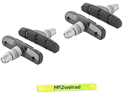 2 Paar (4 Stück) Shimano Fahrrad Bremsschuhe M70T4 Deore XT Bremsklötze Bremsbeläge V Brake inklusive MSZweirad Reflexband