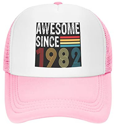 874 Baseballkappe Genial Seit 1982 Geburtstag 1982 Jahrgang 1982 Basecap Baseball Atmungsaktiv Baseball Cap Klassische Baseball Kappe Für Wandern Outdoor Athletic