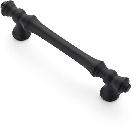 9BUILD 10 Pack Matte Black Cabinet Handles - 96mm Zinc Alloy Drawer & Door Handles for Kitchen & Wardrobe - UK0036