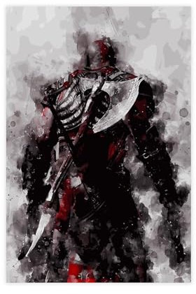 OffsuM God of War Kratos Poster (2) Leinwand Poster Wandkunst Dekor Druck Bild Gemälde für Wohnzimmer Schlafzimmer Dekoration ungerahmt 30 x 45 cm