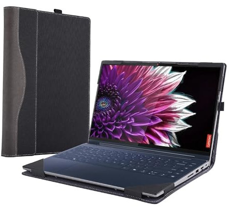 Laptop Case Cover for Lenovo Yoga 9i 2-in-1 14 Gen 9 & Yoga 9 2-in-1 14IMH9 [Not Other Models] Notebook Sleeve Computer Bag Protective PU Shell Accessories with Heat Dissipation Hole (Black)