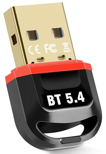 Bluetooth Adapter 5.4 für PC, USB Bluetooth Adapter Dongle, USB EDR Bluetooth Wireless Senderempfänger für Desktop, Laptop, PC, Headset, Tastatur, Maus, Bluetooth Stereo, mit Windows 11/10/8.1/7