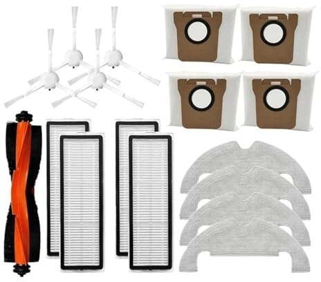 Juego de cepillos de repuesto. Compatible con Xiaomi Robot Vacuum Compatible con X10 Aspiradora Robótica Filtro Hepa Paño de fregona Trapos Bolsas de polvo Accesorios de repuesto Paquete de piezas de
