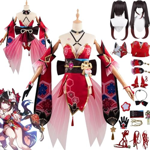 Tjmiaohao Honkai Star Rail Sparkle Cosplay Kostüm Outfit Spiel Charakter Firefly Uniform Full Set Halloween Party Dress Up Anzug mit Perücke Maske Kopfschmuck für Frauen Mädchen (M)