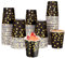 Guidre Lot de 80 gobelets jetables avec pois dorés - 250 ml - Pour fête, pique-nique, barbecue, bureau, thé, boissons chaudes et froides - Noir
