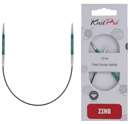 KnitPro Zing Fixed Circular Needles 9 (22.5cm) | 3.25mm
