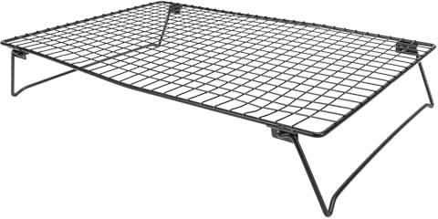 Cooling Racks for Cooking and Baking, Carbon Steel Wire Cooling Rack Oven Dishwasher Safe with Legs, Foldable Black Multifunctional Wire Cookie Rack for Baking Kitchen Counter