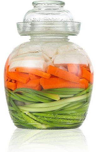 Contenants kimchi Récipient de cornichon 2,5 L Pot de fermentation de qualité alimentaire Conteneurs kimchi traditionnels avec bouchon de bol