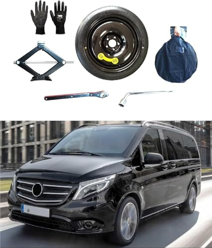 Notrad 16 kompatibel mit Mercedes Vito mit Wagenheber, Schlüssel, Handschuhe und Tasche