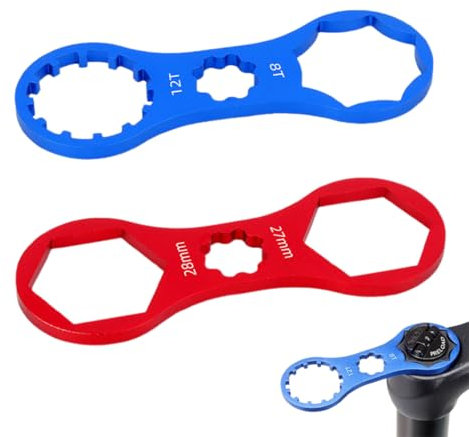 UEAVOID Clé Outil Suspension SR Suntour XCR/RST MTB Clé À Fourche Avant Double Tête Professionnelle Vélo Démonter Accessoires Clé à fourche 2pcs Capuchons de Fourche Avant vélo Retirer Installer Une