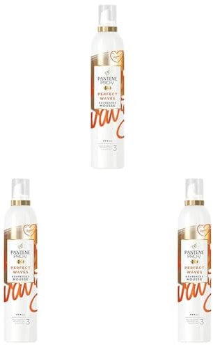 Pantene Pro-V Nährendes Mousse, Perfect Waves, 200ml, mit Arganöl, Haltegrad 3, verleiht glänzende & schwungvolle Wellen, Haarpflege (Packung mit 3)