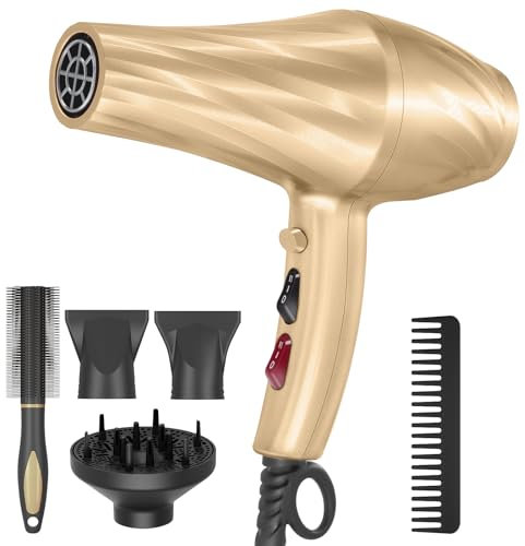 Jooayou Hair Dryer, 3000W Fast Drying Ionic Hairdryer for Women Men, Salon Professional Blow Dryer with Diffuser for Curly and Straight Hair
