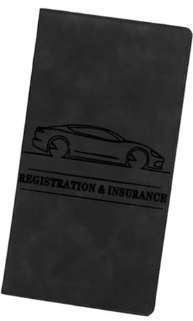 Vehicle License Dokumententasche, Dokumententasche, PU-Leder-Organizer, Drivers License Wallet mit schmalem und leichtem Design für Drivers License, Business Cards und Empfänger, Schwarz , Se référer