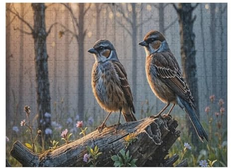 500 Piece Adult and Youth Animal Puzzles House Sparrow Passer Domesticus Fun and Challenging Animals Themed Puzzles Great Gift for Family and Friends Dimensions