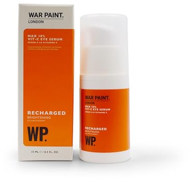 War Paint Recharged Vitamin C Eye Cream for Men with Hyaluronic Acid 15ml | Brightens and Moisturises the Under-Eye Area, Ideal for Tired-Looking Skin, with Shea Butter for All Skin Types