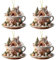 Décorations de Pâques Aufquwk 2D en Forme de Tasse À Café de Lapin, Lot de 4 Pendentifs en Acrylique Incassable avec Cordon