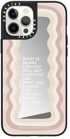 CASETiFY Mirror iPhone 12 Pro Max Hülle [Reflektierend/1,5 m Fallschutz/Kompatibel mit Magsafe] – für Sie gedacht – Silber auf Schwarz