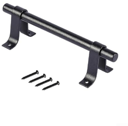 Poignée de porte coulissante en acier carbone noir style rustique vintage pour portes de grange - 19,5 cm de long