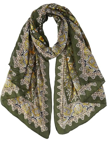 DAMILY Schal Damen Weicher Halstuch mit Paisley Muster Langer Festliche Stola