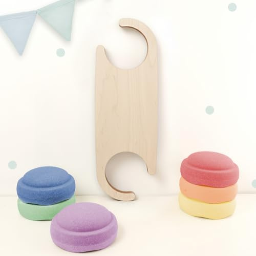 hellomini Abenteuerbrücke für Stapelstein® – personalisierbar mit Namen Gravur – Holz Spielzeug für Kinder – Balancierbrücke für Motorik & Bewegung - Montessori Zubehör