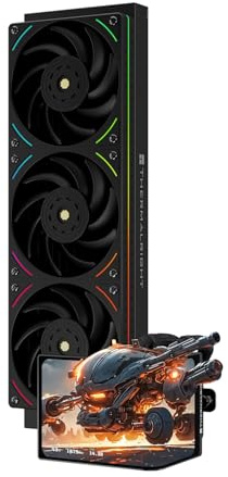 Thermalright Levita Vision 360 UB ARGB Black Aio, dissipatore liquido per CPU AM5/Intel LGA1851/1700, schermo curvo 3D da 6,67, risoluzione 2400 x 1080, supporto video 3D/2D