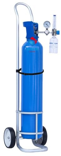 Soporte for tanque de oxígeno médico con correas, altura ajustable, soporte portátil ruedas for bombonas(Diameter: 158mm)