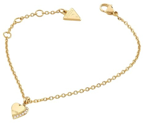 GUESS Armband By Your Side 8mm Heart Charm Bracelet Yellow Gold goldfarben