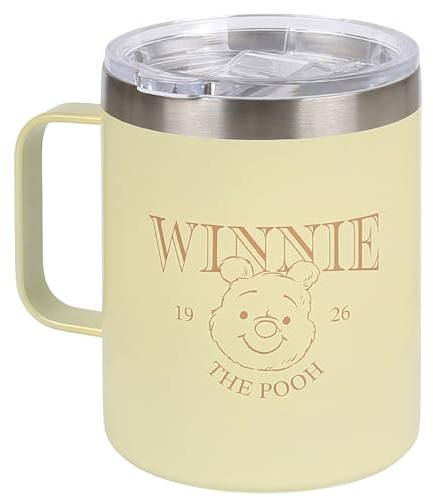sarcia.eu Thermobecher mit Griff, Reisebecher aus Edelstahl für Kaffee, auslaufsicher 400 ml (Winnie the Pooh)