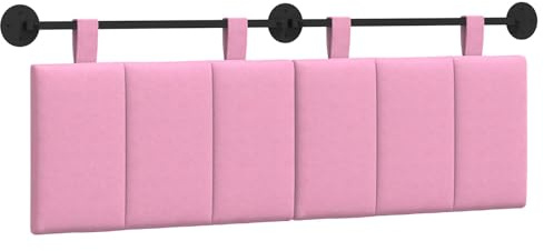 vidaXL Hängendes Kopfteil Rosa Stoff, Wanddeko fürs Schlafzimmer: modernes hängendes Kopfteil, gepolsterte platzsparende Platte, verstellbares minimalistisches Design