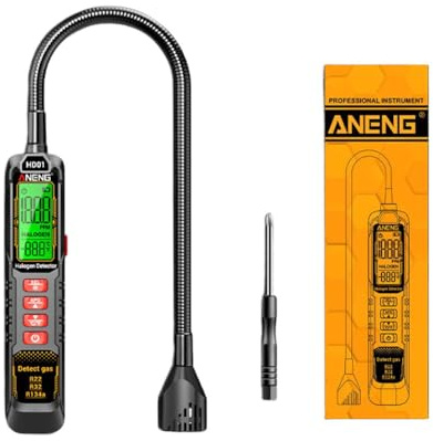 UTTASU Elektronischer Halogen-Lecksucher für Kältemittel R22/R32/R134a, Wiederaufladbares Gasdetektor-Testgerät zur Leckageprüfung an Klimaanlagen, Kühlschränken & Auto-Klimaanlagen