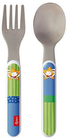 sigikid, Jungen, Besteck Hase, Racing Rabbit, Blau/Grün, 24873