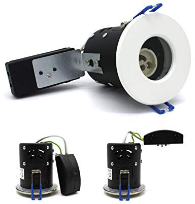 sanlumia 2 X LED Fire Rated Downlight Can GU10 Recessed Ceiling Twist & Lock Interchangeable Downlight IP65 White