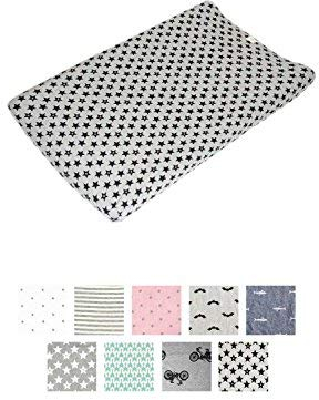 Fundas BCN ® - Funda para cambiador de bebés - 70 X 50 cm - 80 X 50 cm - Algodón (Fun Black Star, 70x50)
